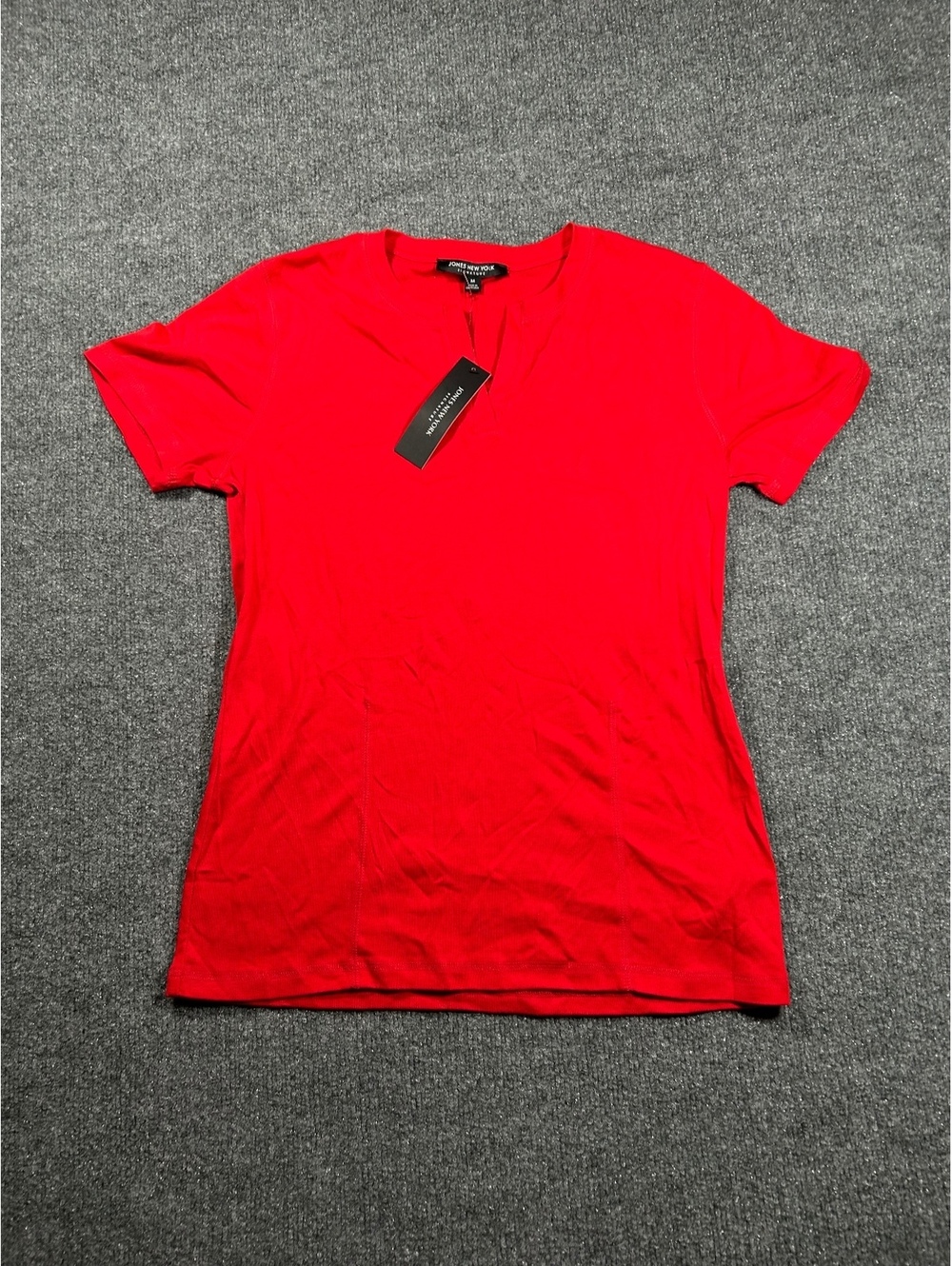 Jones New York Signature Red Short Sleeve Top Medium